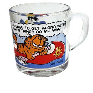 VTG Garfield McDonalds Jim Davis Clear Glass Coffee Mug Cup 1978